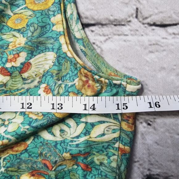 Peruvian Connection Jade Garden Tiered Sleeveless Pima Cotton Blend Size Small - Picture 8 of 11